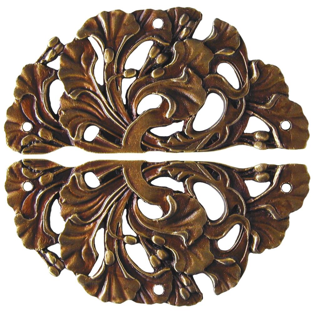 Notting Hill NHH-902-AB Florid Leaves Hinge Plate Antique Brass (sold in pairs)